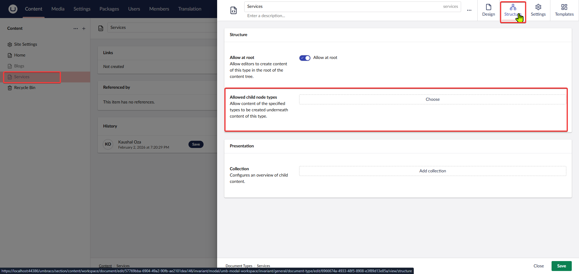 Add child document support to the root documents