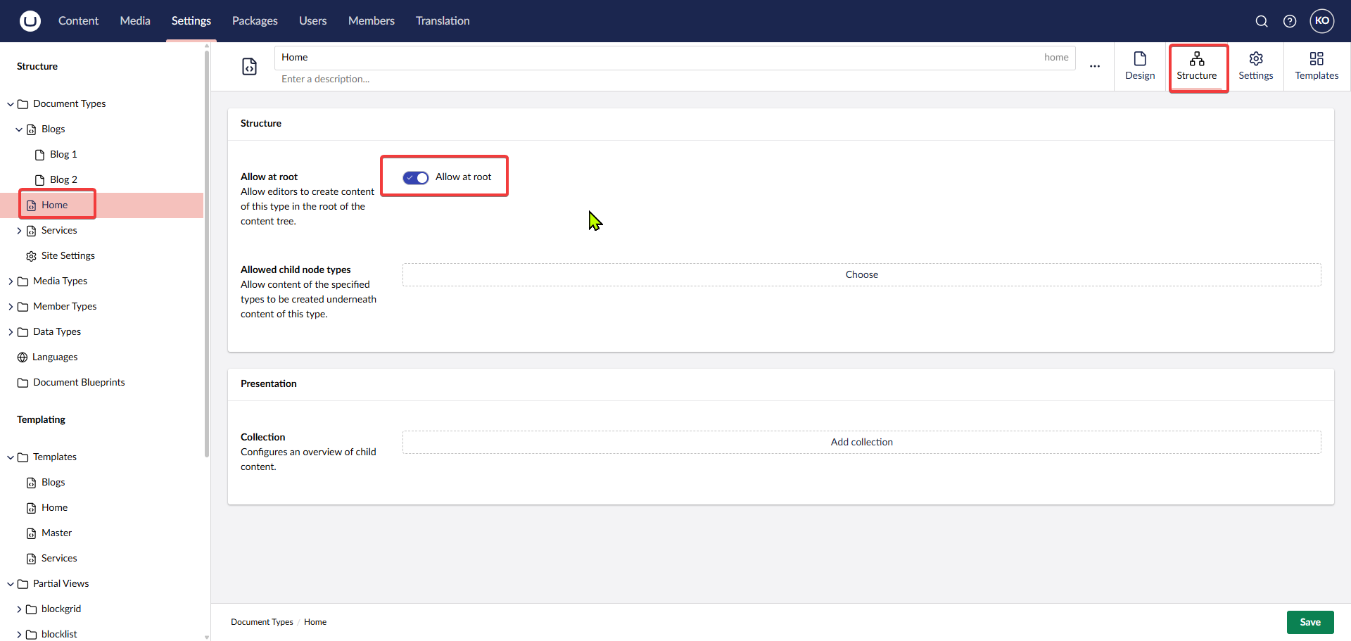 Setup Root Documents